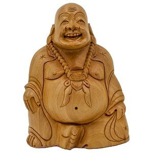 Wood Buddha Sculpture Wooden Handicraft (5inch)